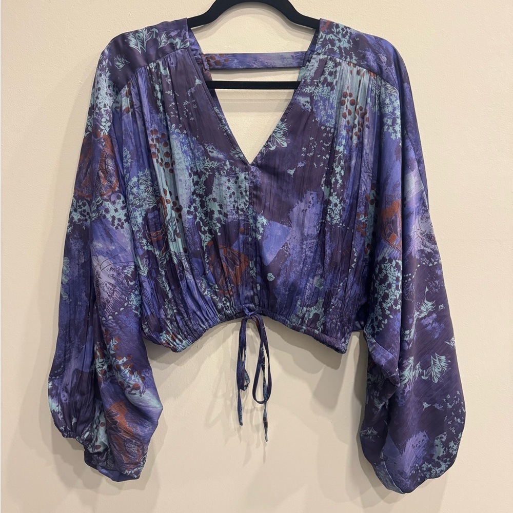 Anthropologie Cropped batwing blouse top NEW size XXS